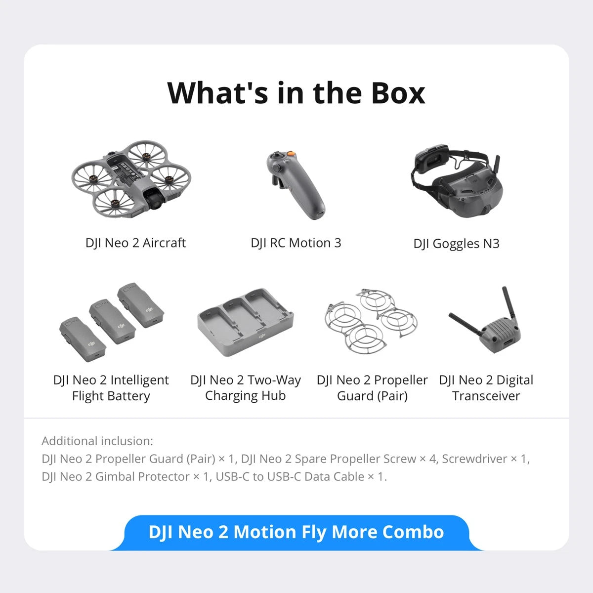 DJI Neo 2 4K Drone Fly More Combo with RC Motion 3 Remote Controller