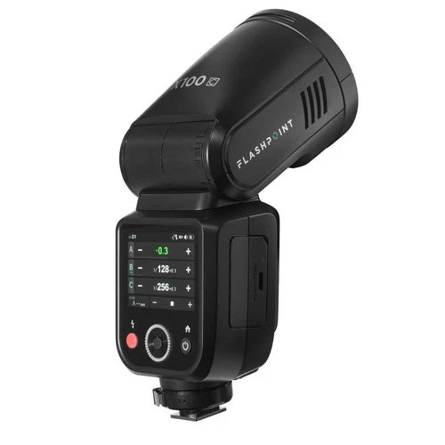 Flashpoint X100 TTL R2 On Camera Li-on Round Head Flash For Canon, Godox V100 C