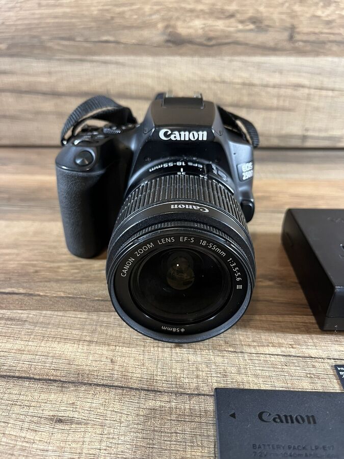Canon EOS 250D 24.1MP Digital SLR Camera W/ 18-55mm f/3.5-5.6 III Lens & Charger