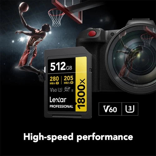 Lexar GOLD Series Professional 1800x 512GB UHS-II SDXC Memory Card