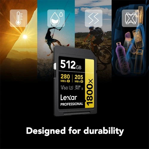 Lexar GOLD Series Professional 1800x 512GB UHS-II SDXC Memory Card